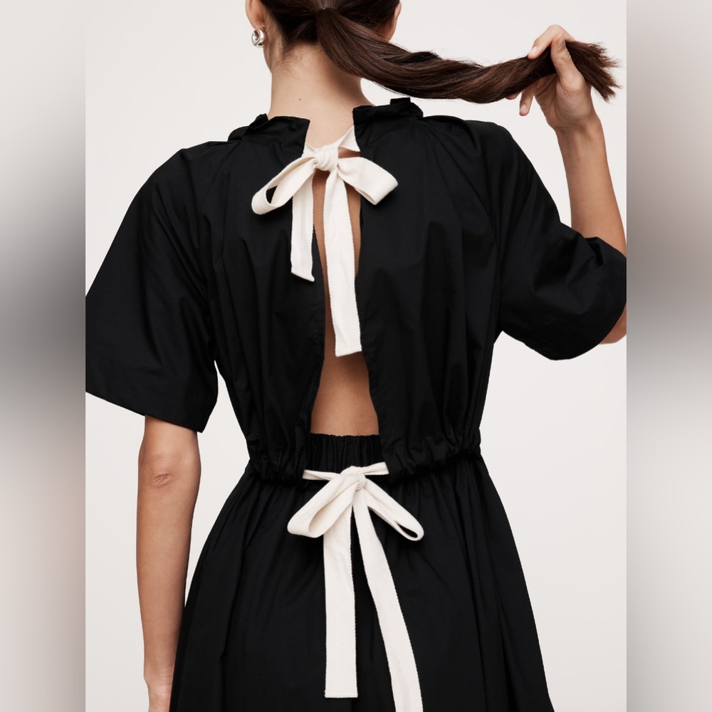BANANA REPUBLIC COTTON POPLIN OPEN-BACK MAXI DRESS - Picture 6 of 6